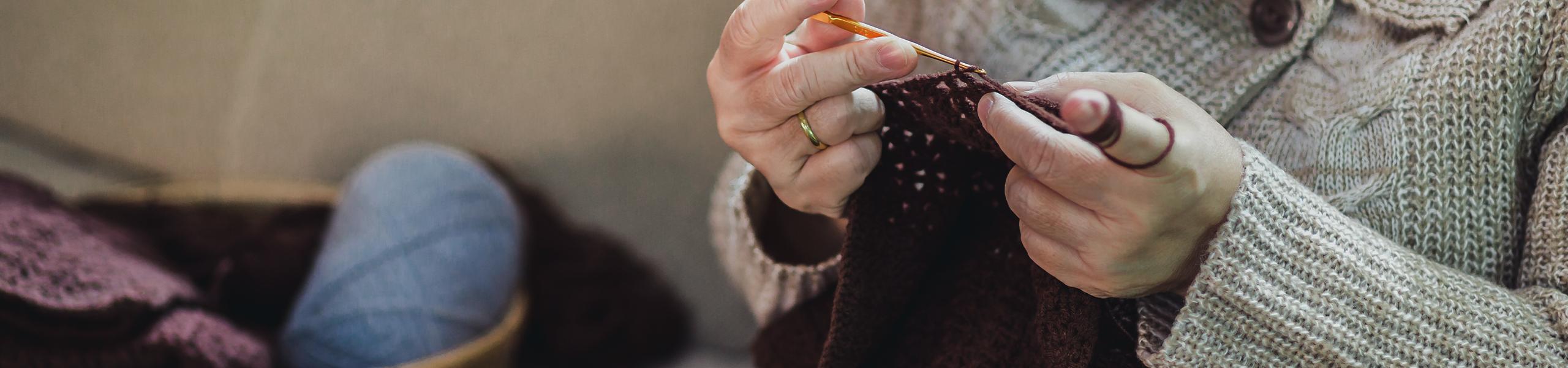 Woman knitting