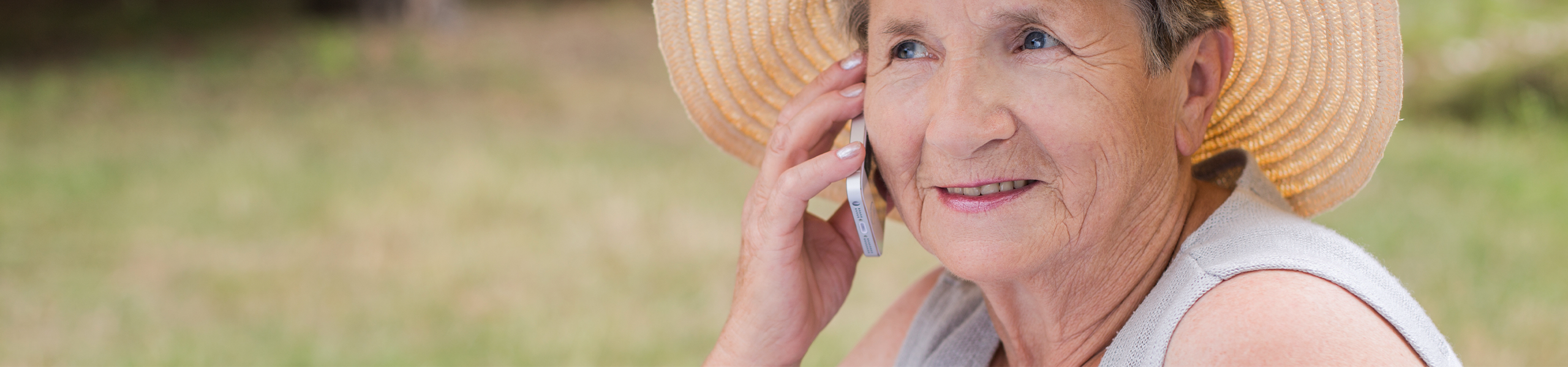 Smiling senior woman on cellphone