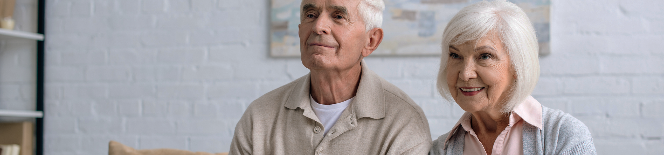 Senior couple smiling